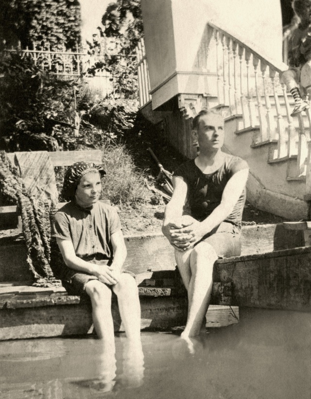 602 Bessie May and Carl in Swimming Gear | Sharon's Family History Site